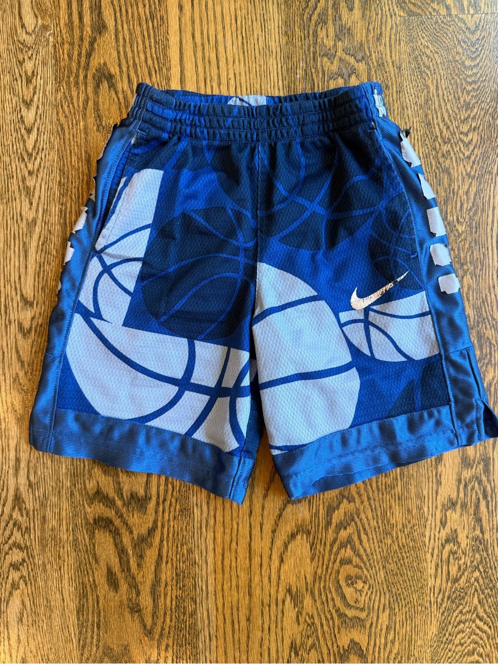 Nike Boy’s Blue Basketball-Graphic Athletic Shorts